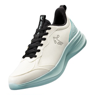 乔丹运动鞋男鞋革面防水春季雨天通勤跑步鞋轻便软底减震休闲跑鞋