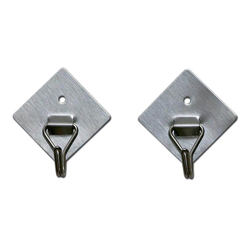 不锈钢挂钩强力承重免钉可打孔墙壁门后衣服粘钩厨房浴室墙上收纳