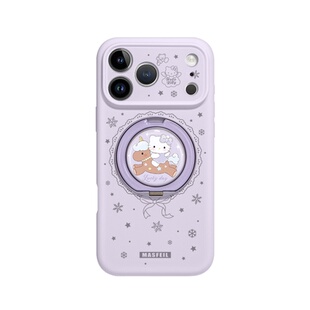 MASFEIL ×猫咪独角兽适用苹果17Promax手机壳新款15带支架iPhone16Pro保护套Eo1支点液态硅胶13pm文艺高级