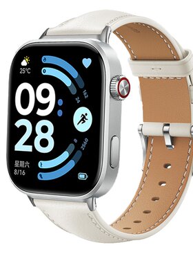 适用于荣耀手表X5手表表带HONOR X5真皮腕带智能手表皮质环扣高级时尚透气手表带男女春夏新款1669L通用配件