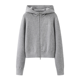 艾诺丝国内代购2026春季新款时尚百搭连帽针织卫衣开衫毛衣181157