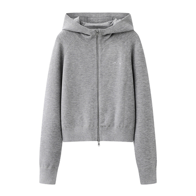 艾诺丝国内代购2026春季新款时尚百搭连帽针织卫衣开衫毛衣181157