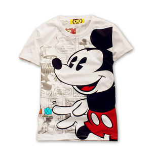 热卖清仓 香港潮牌 拇指米鼠印花纯棉卡通短袖T恤 男女装韩版