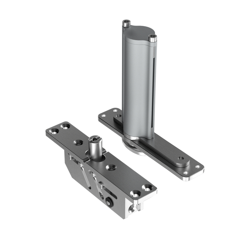 不锈钢天地转轴隐形暗门偏轴门上下铰链旋转门自动回弹定位闭门器