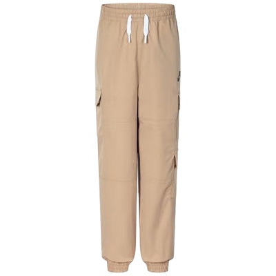 Nike耐克男女童长裤秋季新款卡其色休闲梭织收口运动裤HQ8069-200