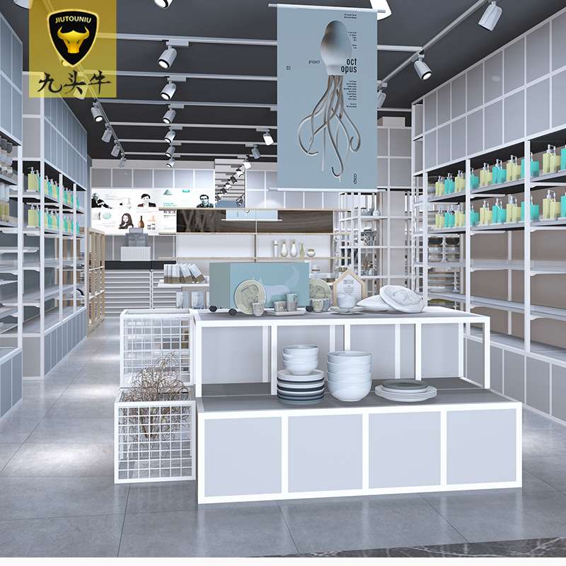 nome诺米货架创意木质高低饰品展示台精品日用品堆头促销流水台