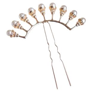 汉服珍珠排簪古风素雅簪子百搭排钗明制宋制配饰合金宫廷九排U钗