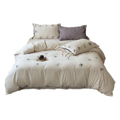 法HJ式复古风全棉双层纱四件套