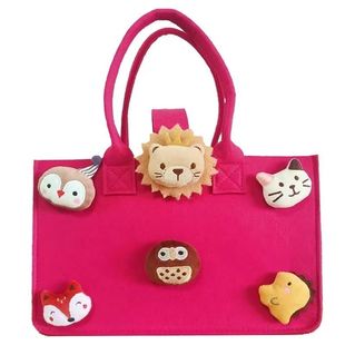 新款可爱毛毡包手提袋卡通妈咪百日宴礼品盒包包生日礼物女大容量