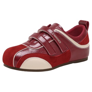 千百度厚度德训鞋女春季新款赛车鞋女百搭阿甘运动休闲鞋子女