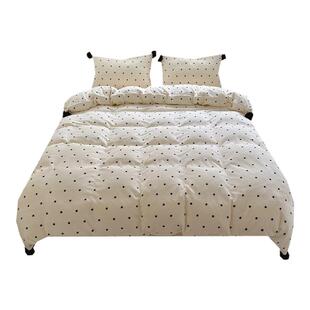 纯甜起飞｜ins奶油风黑白波点加厚牛奶绒四件套冬天珊瑚法莱绒1.8