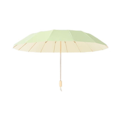 16骨彩胶双层伞三折晴雨伞两用伞