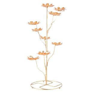 莲花酥油灯座步步高灯架荷花七星九星长明灯架佛前蜡烛台底座