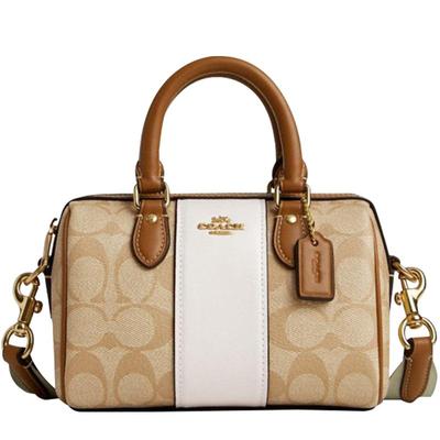 蔻驰新款波士顿女包经典老花