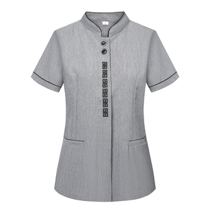 保洁阿姨工作服酒店宾馆餐饮茶楼物业卫生清洁男女保洁员工服短袖