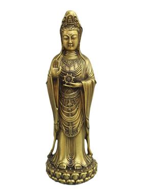 纯铜观音摆件黄铜装饰品