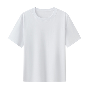 拇指白小T2025夏季新款T恤男三防水光印花短袖体恤纯棉亲肤易打理