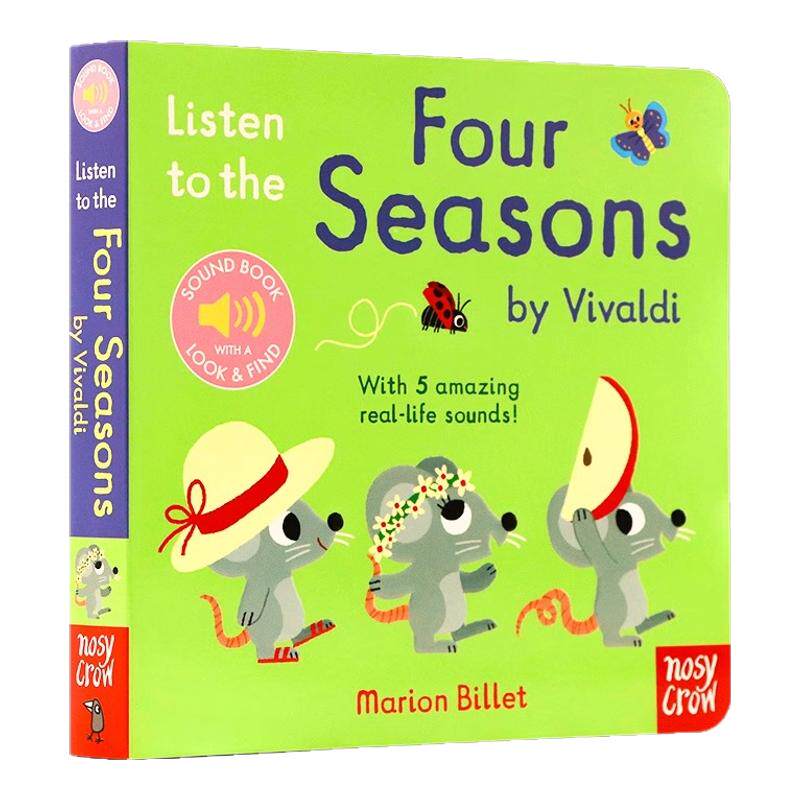 聆听四季 英文原版 Listen to the Four Seasons 触摸发声书系列 幼儿童乐感启蒙早教音乐纸板书宝宝触摸会发声 互动书 Nosy Crow