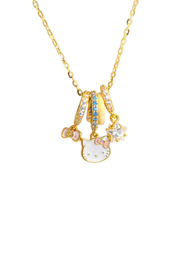 足金包银kitty多巴胺彩圆环项链