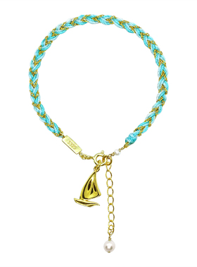 thisness许愿手链x纯银镀金蓝色