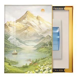 日照金山电表箱装饰画竖版奶油风遮挡配电箱总开关盒挂画2025新款