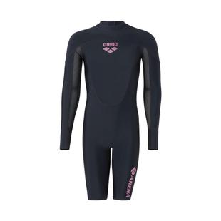 arena阿瑞娜男士方向标2.0透气温泉连体长袖及膝泳衣男款