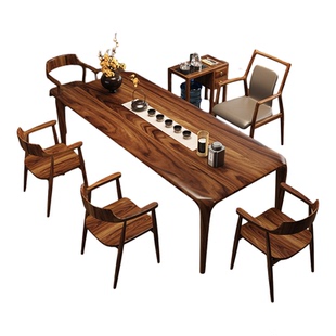 高档胡桃木罗汉床茶桌椅组合家用客厅新中式茶几办公室实木泡茶台