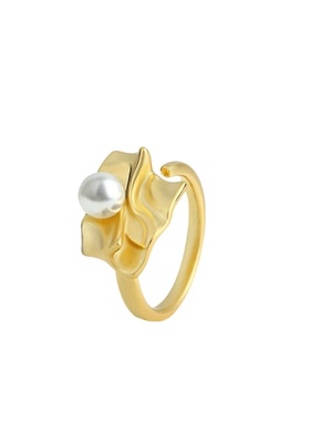 欧美轻奢ins夸张金属风褶皱戒指