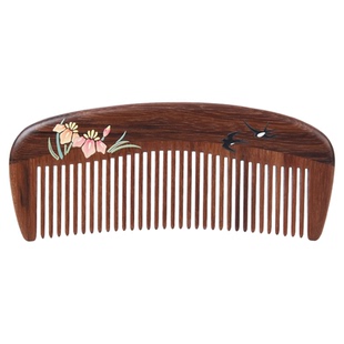 新品礼盒漆艺梳春来天然木梳子女士专用头皮按摩