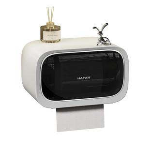 卫生间纸巾盒高档轻奢免打孔壁挂式收纳盒浴室防水马桶旁厕纸盒