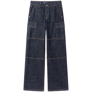 【免费改裤】[低腰]Miss Sixty深蓝色工装牛仔裤复古显瘦女直筒裤