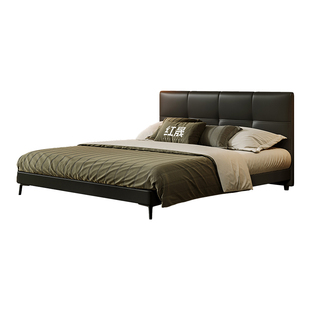 超薄床头真皮床现代简约主卧大床极薄极窄储物床小户型实木双人床