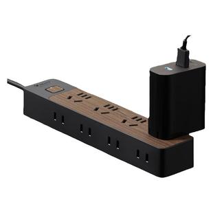 公牛木纹插排插板固定器贴墙插排隐形线可绕线收纳插线板插座带线