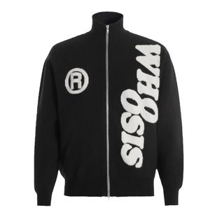 WHOOSIS（不知其名）毛圈logo拉链毛衣外套舒适男女百搭潮流休闲