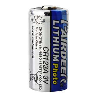 双鹿CR123A电池123+锂电池日本三洋技术CR17345一次性3v相机闪光灯烟雾报警器水表电表仪器不可充电3v锂电池