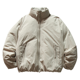 马切达冬季2025新款情侣纯色羽绒服男款休闲立领外套百搭面包服潮