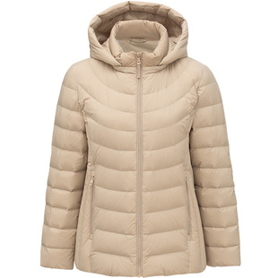 坦博尔春季新款大红色女中老年妈妈款新年红轻薄羽绒服女保暖外套