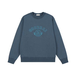 GOODBAI athletic学院logo印花圆领套头宽松卫衣