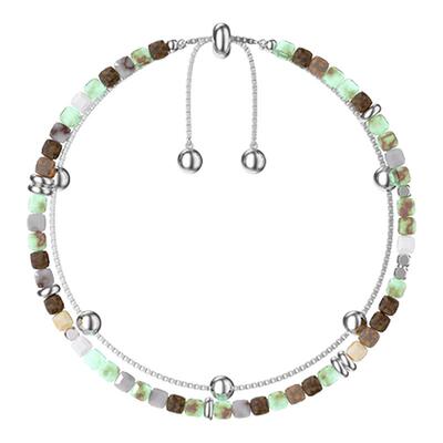 【于文文同款】GOOGMO绿镜系列天然石澳洲玉串珠手链小众设计感