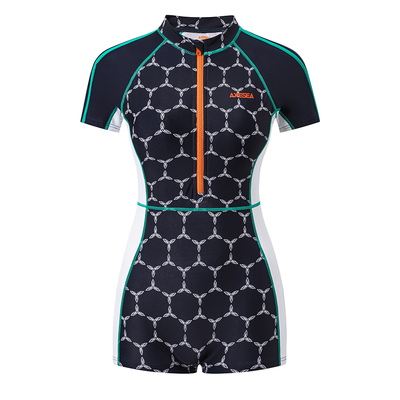 AXESEA连体平角泳衣保守女