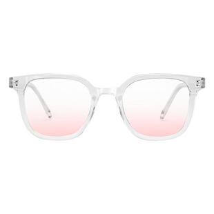 自带腮红眼镜女渐变墨镜大框素颜神器黑框防蓝光辐射脸小早安同款