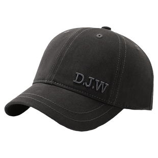 短檐帽子男士韩版潮小帽檐棒球帽女小沿情侣帽纯色刺绣软顶鸭舌帽