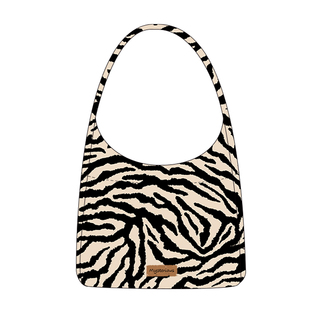 尼睿斑马条纹帆布包上班通勤大容量包包女秋冬新款韩系条纹单肩AS