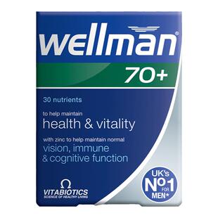 Wellman 70+男性维生素男士复合综合矿物质70岁多维片B族免疫力