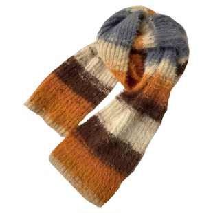 雪宝同款围巾手工编织diy材料包长毛渐变毛线十墨染山水刻送男友