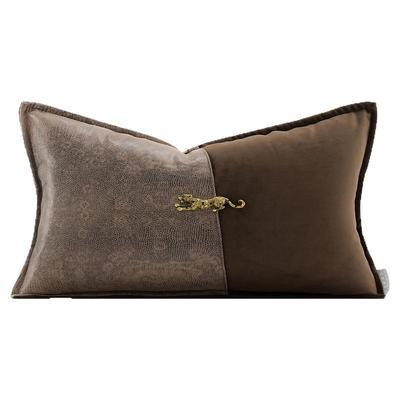 柏洛斯Velvutex『绒镶』轻奢高级咖色沙发腰枕背靠垫酒店床头抱枕