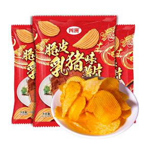 四洲薯片100克原薯原切烧乳猪味