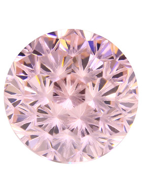 烟花切帕帕拉恰色高碳钻圆形裸石 耳钉配钻合成锆石高闪微粉红色