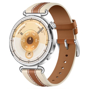 适用华为GT6手表带watchgt6马鞍棕复合腕表带编织素皮GT5运动GT4腕表gt3智能高级女款18mm秋冬官方同款腕带