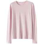 太舒服了吧！高定精纺100%纯山羊绒衫女圆领纯羊绒毛衣针织打底衫